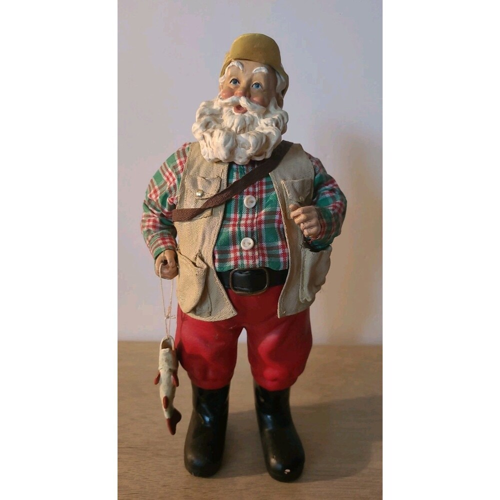Clothtique Possible Dreams Santa Claus Fisherman Christmas 10" Figure 1995
